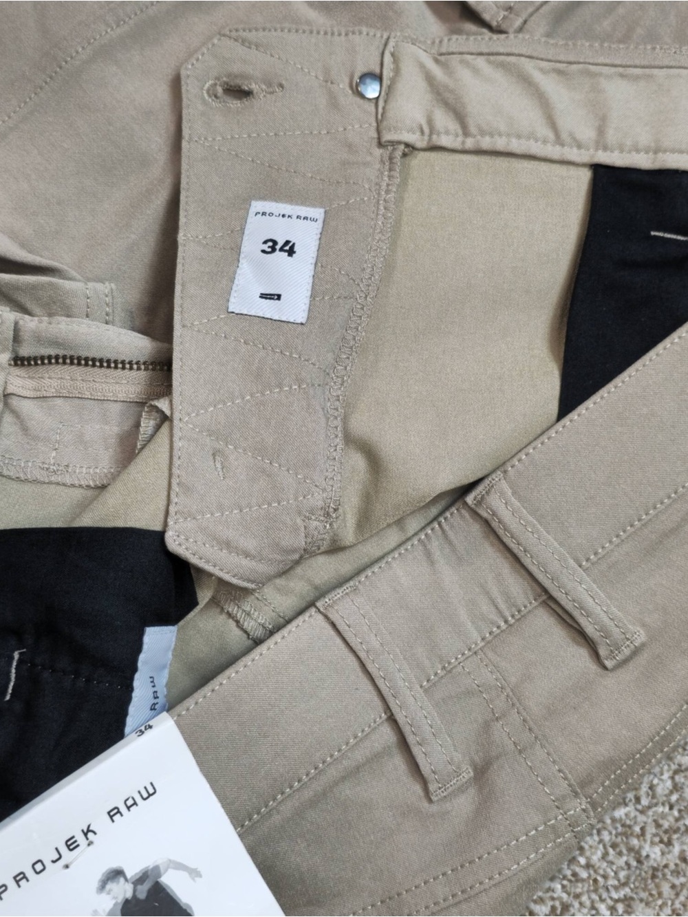 Men's Slim Straight Cargo Pants - Khaki - Picture 4 of 12